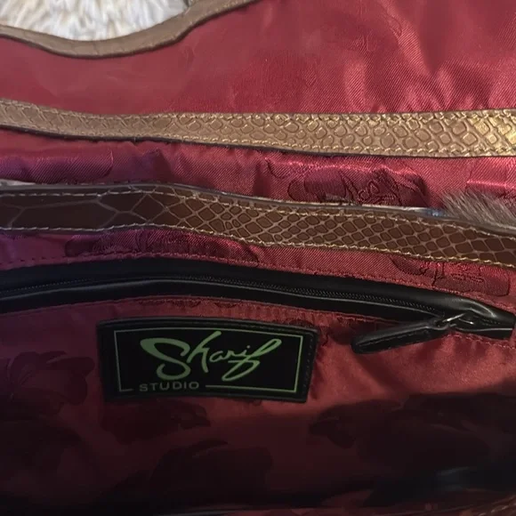 NWOT Sharif Snakeskin and Fur Handbag - Picture 4 of 4